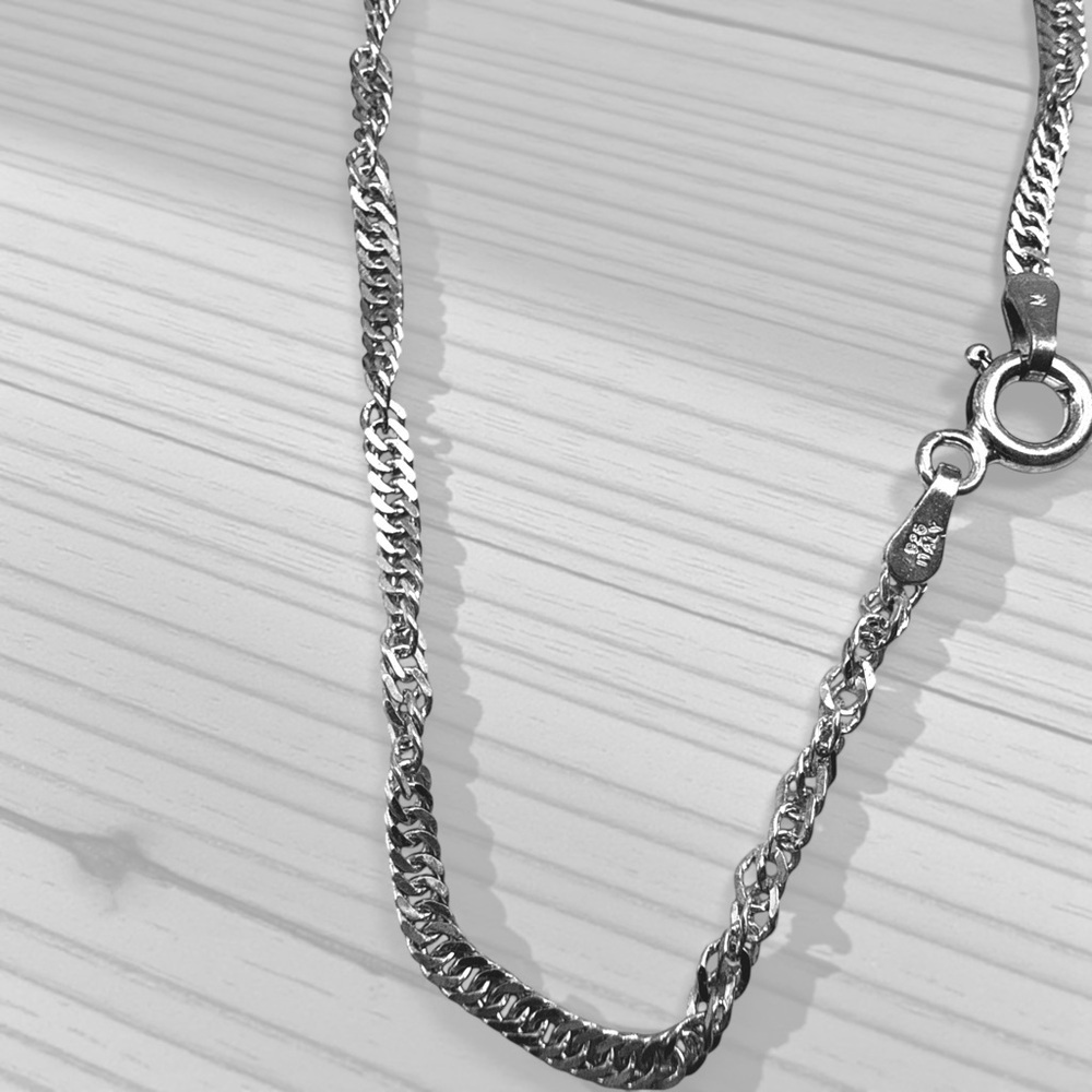 Silver Chain Bracelet stamped both ends estate​​ - Picture 5 of 9